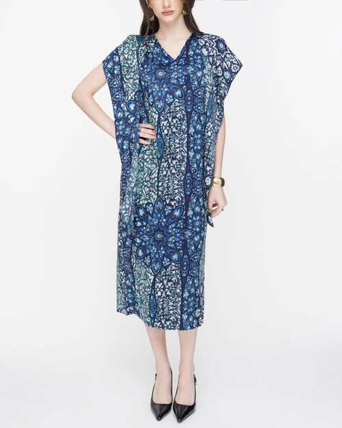 Sixdo SIXDO V-Neck Silk Loose Dress